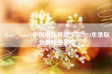 台州中国消防救援学院2024年录取分数线是多少