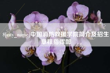 台州中国消防救援学院简介及招生章程指挥部