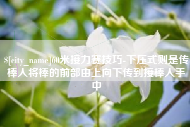 台州60米接力赛技巧-下压式则是传棒人将棒的前部由上向下传到接棒人手中
