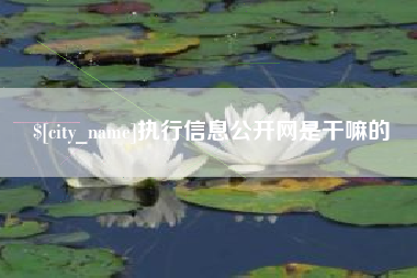 台州执行信息公开网是干嘛的
